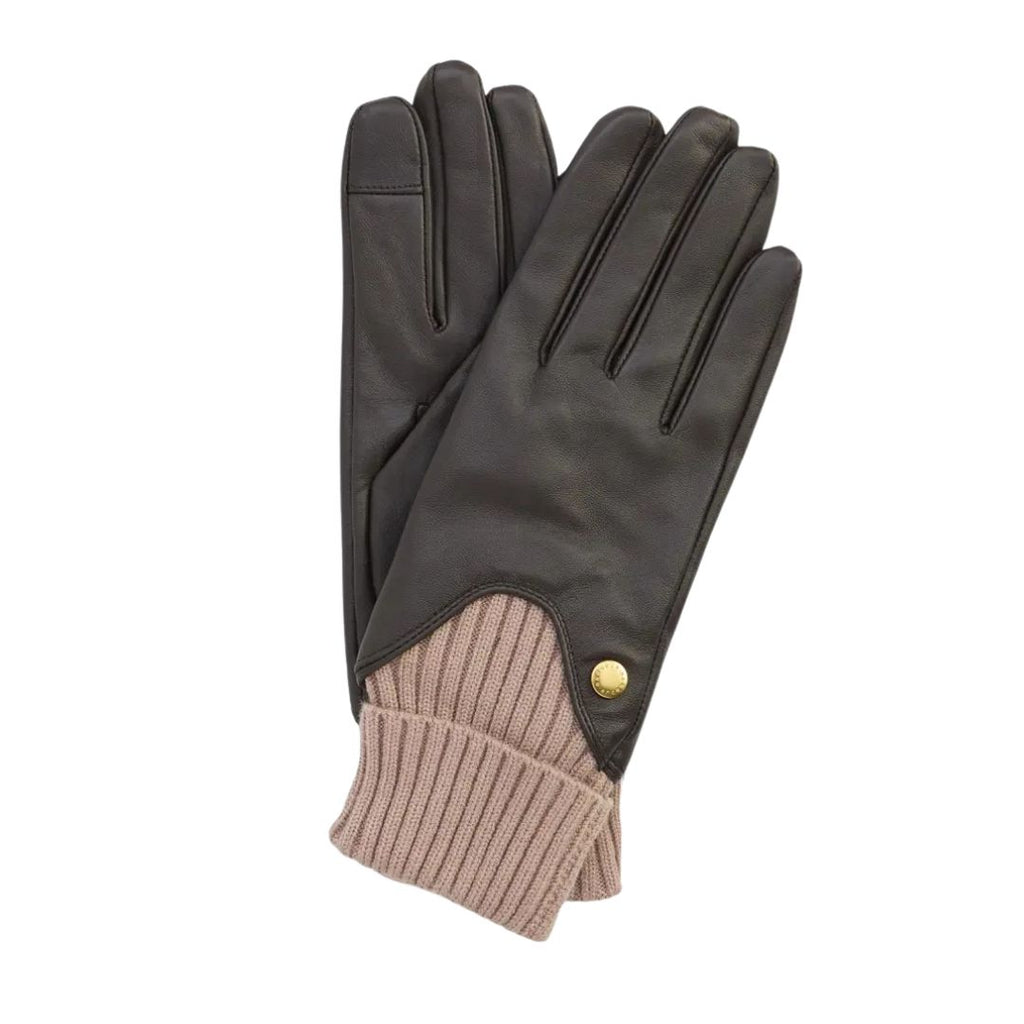 Barbour Women's Deanna Leather Gloves in Brown and Camel