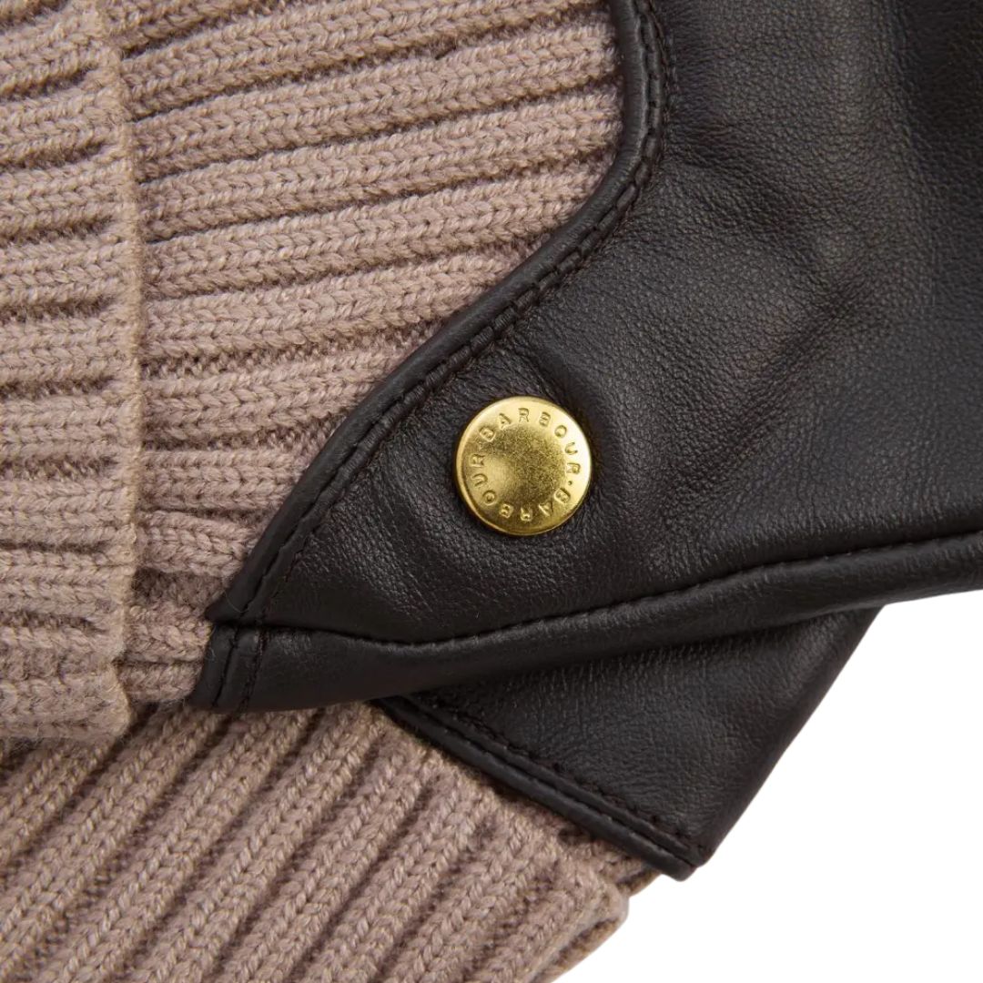 Barbour Women's Deanna Leather Gloves in Brown and Camel