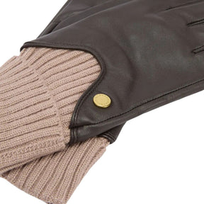 Barbour Women's Deanna Leather Gloves in Brown and Camel