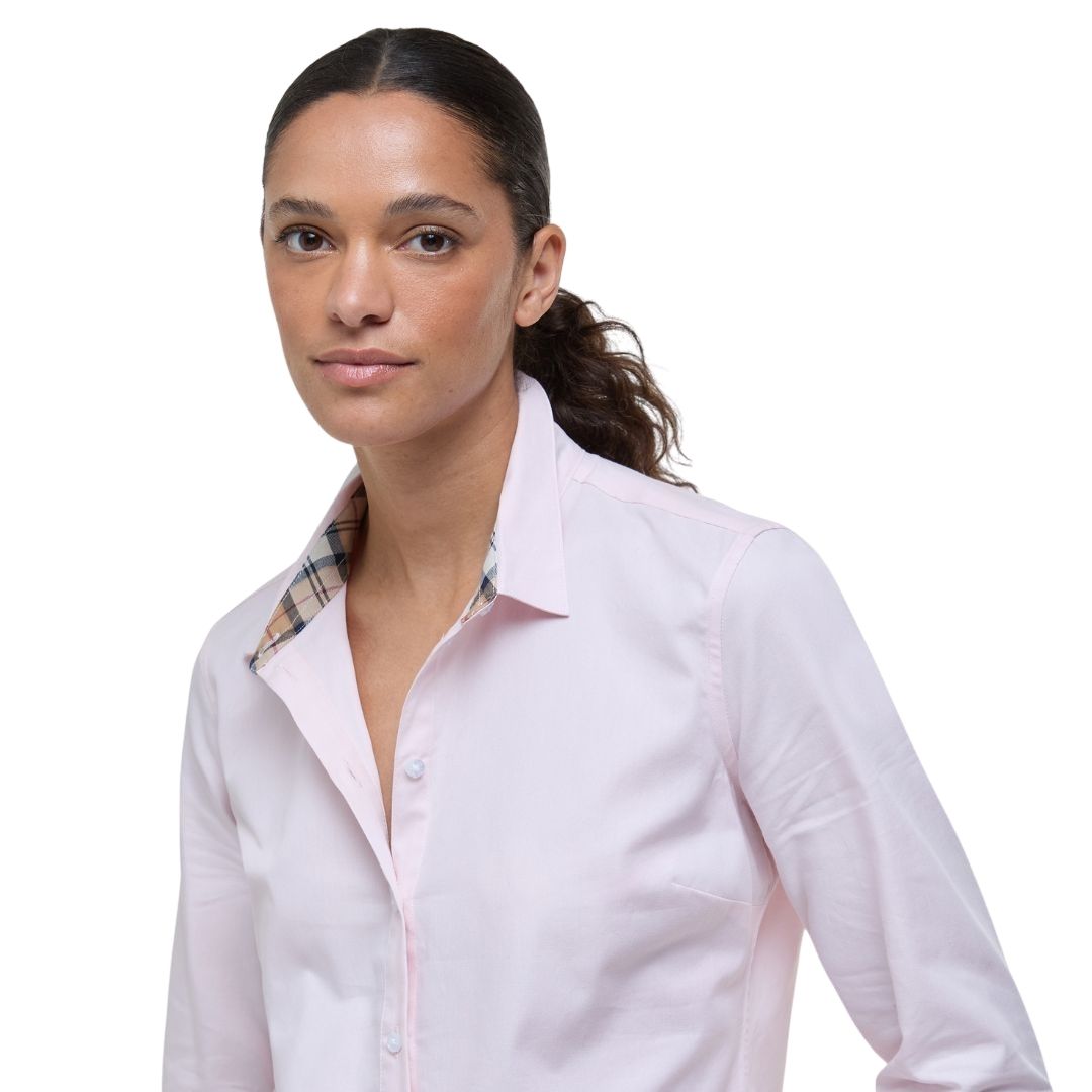 Barbour Women's Derwent Shirt in Pink Hessian Tartan