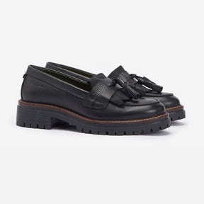 Barbour Women's Dolores Tassel Trim Loafers in Black