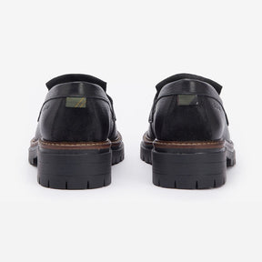 Barbour Women's Dolores Tassel Trim Loafers in Black
