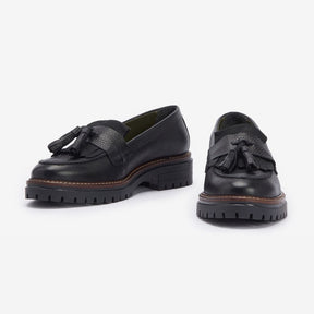 Barbour Women's Dolores Tassel Trim Loafers in Black