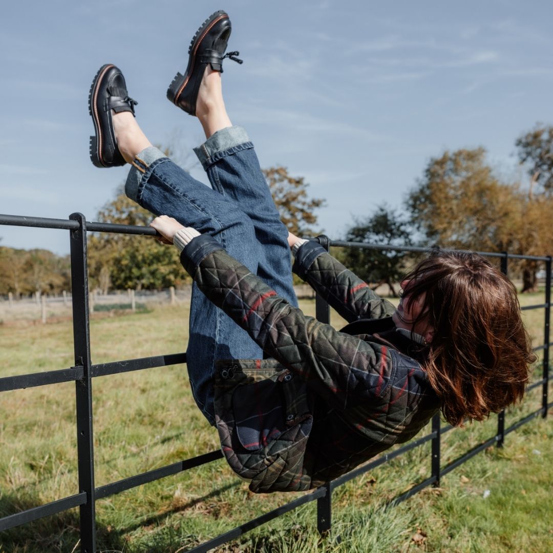 Barbour Women's Dolores Tassel Trim Loafers in Black
