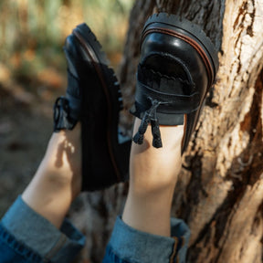 Barbour Women's Dolores Tassel Trim Loafers in Black