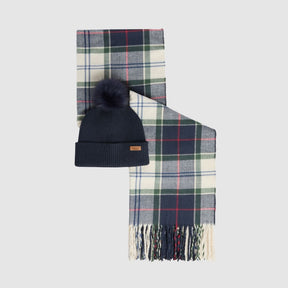 Barbour Women's Dover Beanie & Hailes Scarf Gift Set in Evergreen