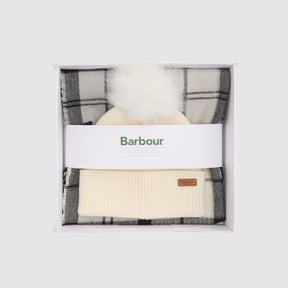 Barbour Women's Dover Beanie & Hailes Scarf Gift Set in Monochrome