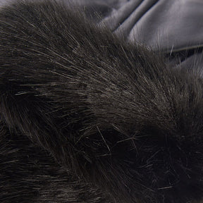 Barbour Women's Faux Fur Trimmed Leather Gloves in Black