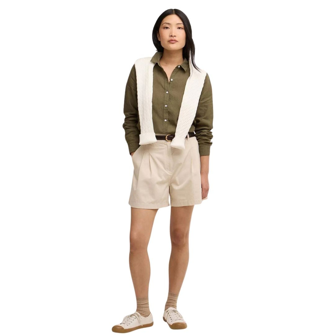 Barbour Women's Fern Pleated Shorts in Jasmine