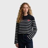 Barbour Women's Harling Stripe Top in Dark Navy