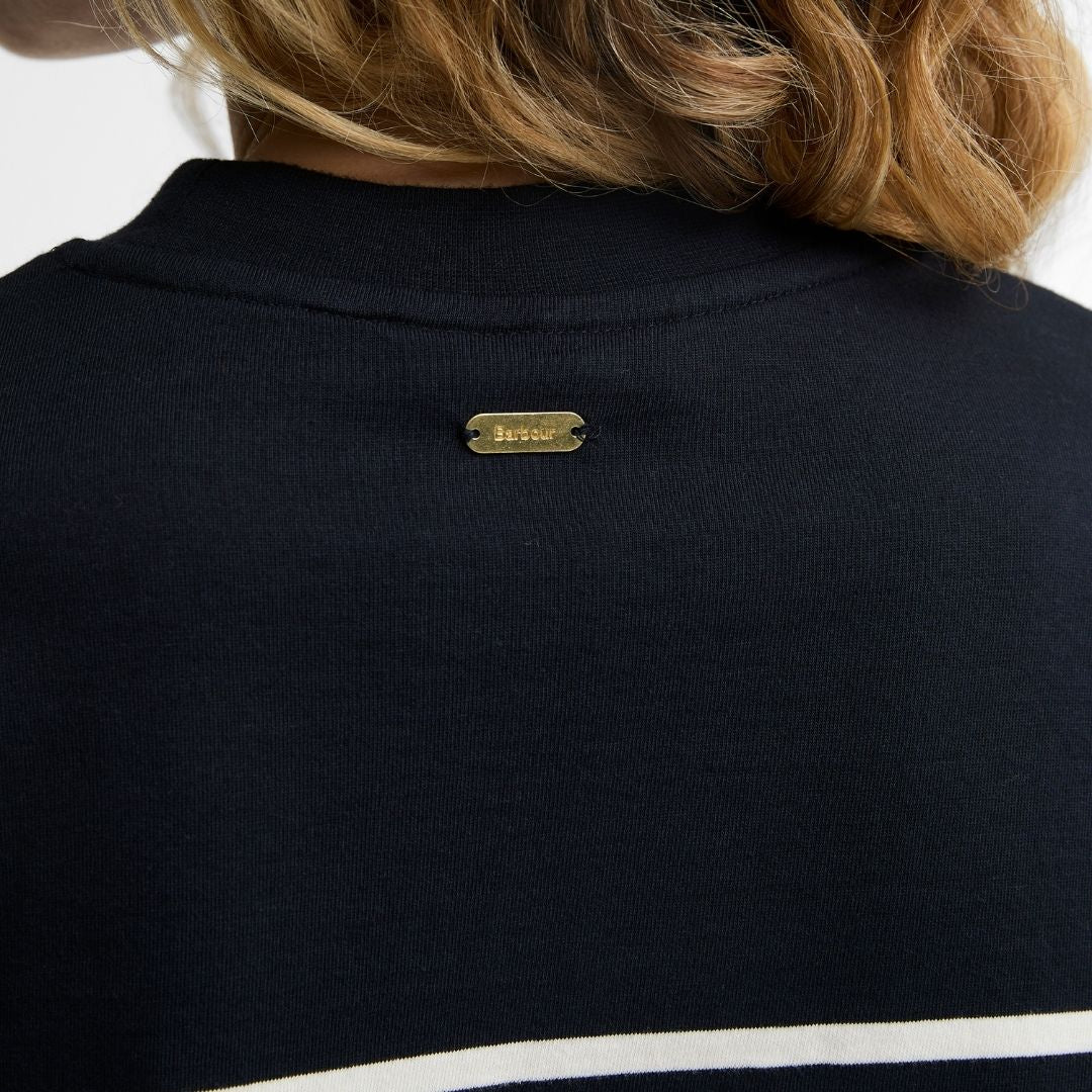 Barbour Women's Harling Stripe Top in Dark Navy