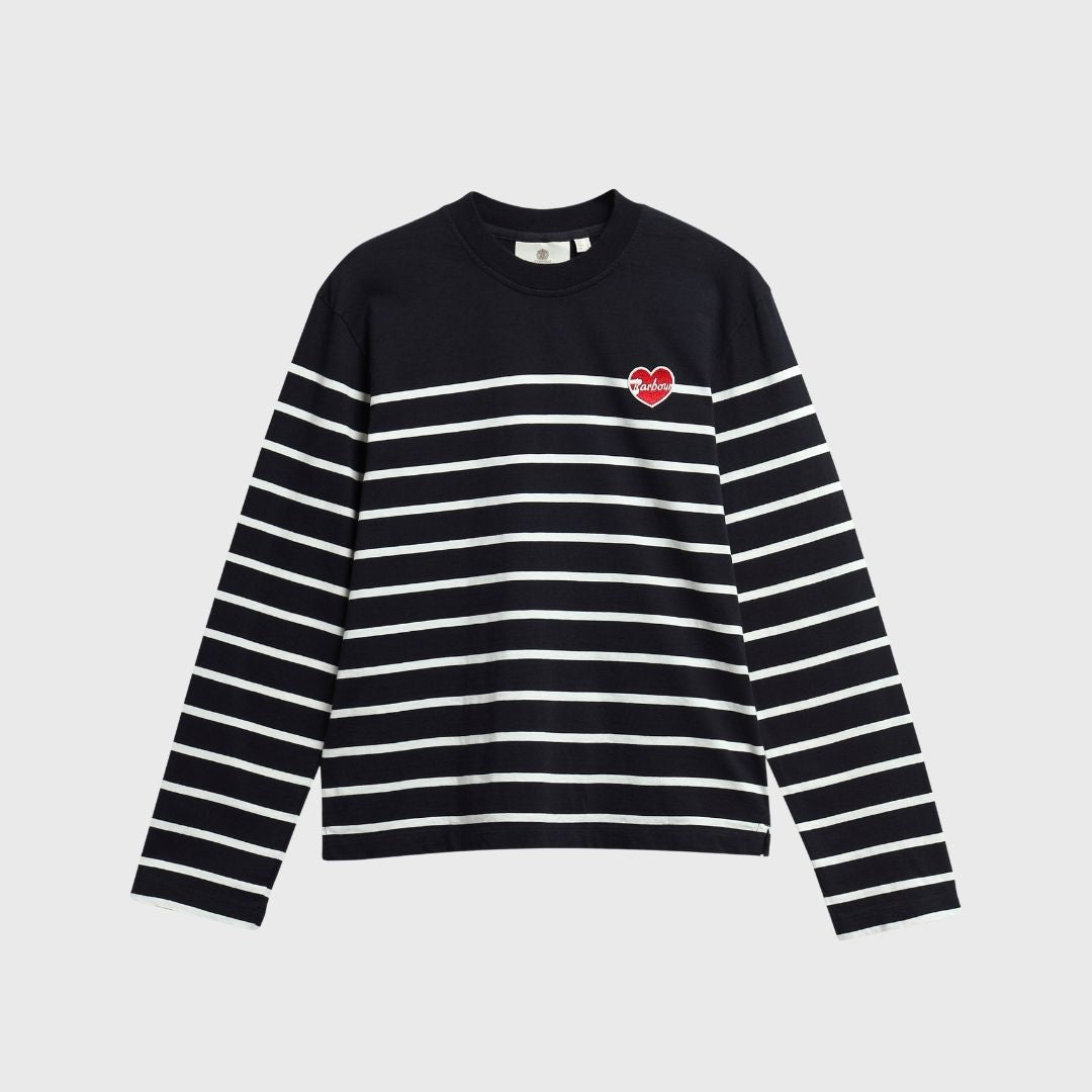 Barbour Women's Harling Stripe Top in Dark Navy