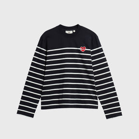 Barbour Women's Harling Stripe Top in Dark Navy