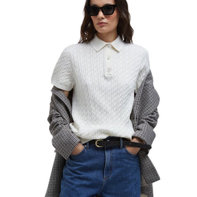 Barbour Women's Hartland Knit Polo Shirt in Cloud