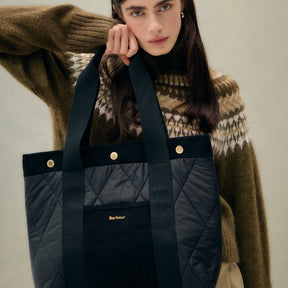 Barbour Women's Healy Tote Bag in Black/Ancient