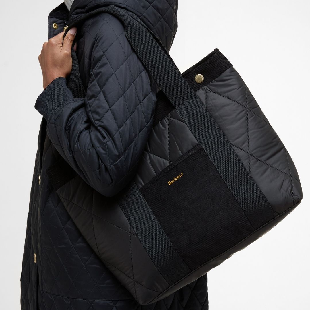 Barbour Women's Healy Tote Bag in Black/Ancient