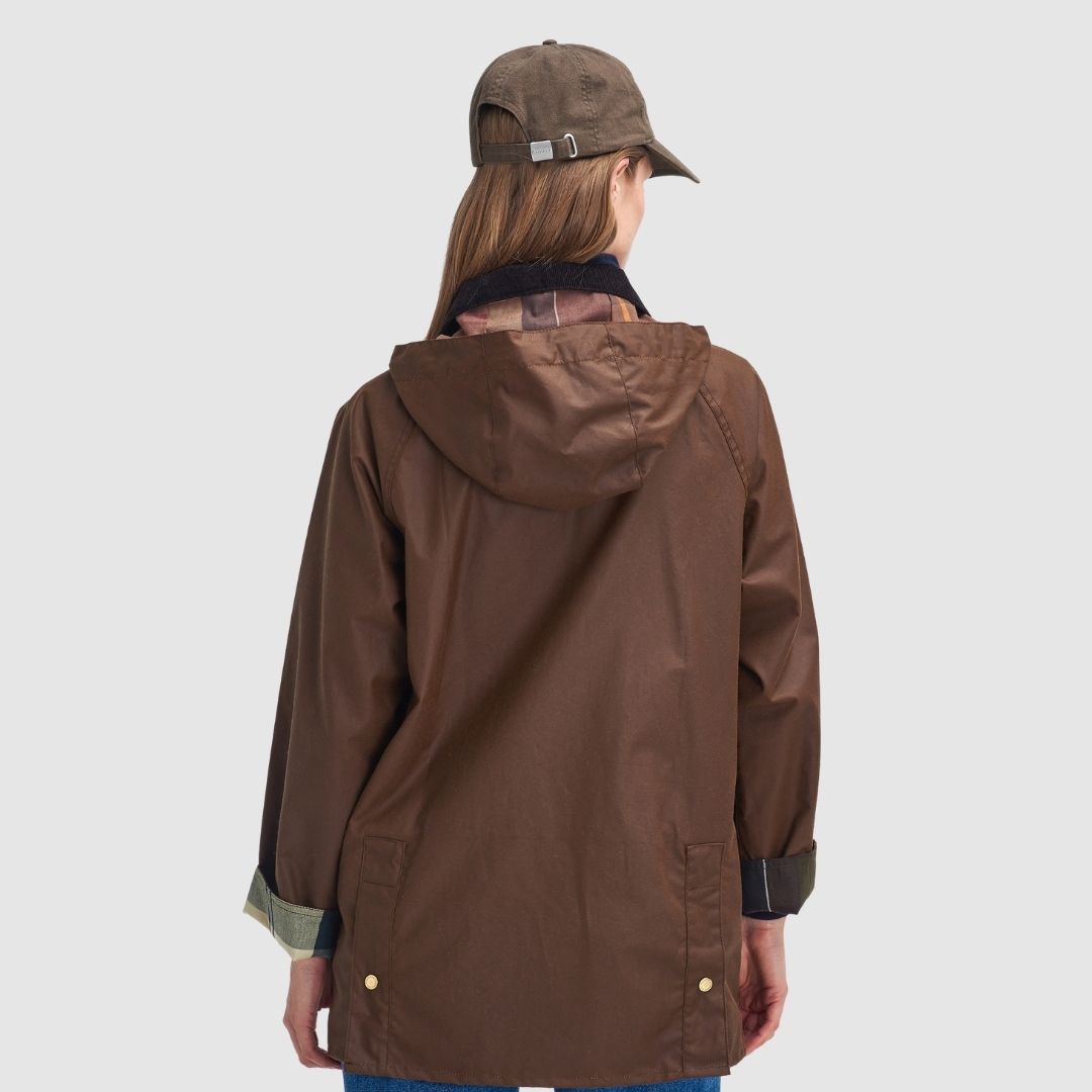Barbour Women's Highclere Waxed Jacked in Bark/Muted