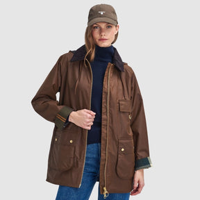 Barbour Women's Highclere Waxed Jacked in Bark/Muted