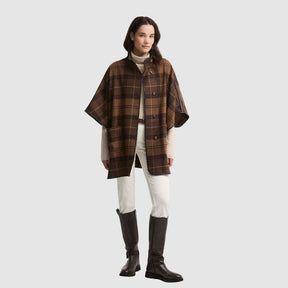Barbour Women's Judith Wool Cape in Shadow Tartan