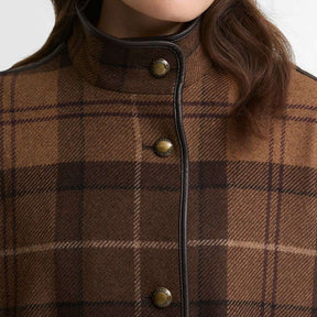 Barbour Women's Judith Wool Cape in Shadow Tartan