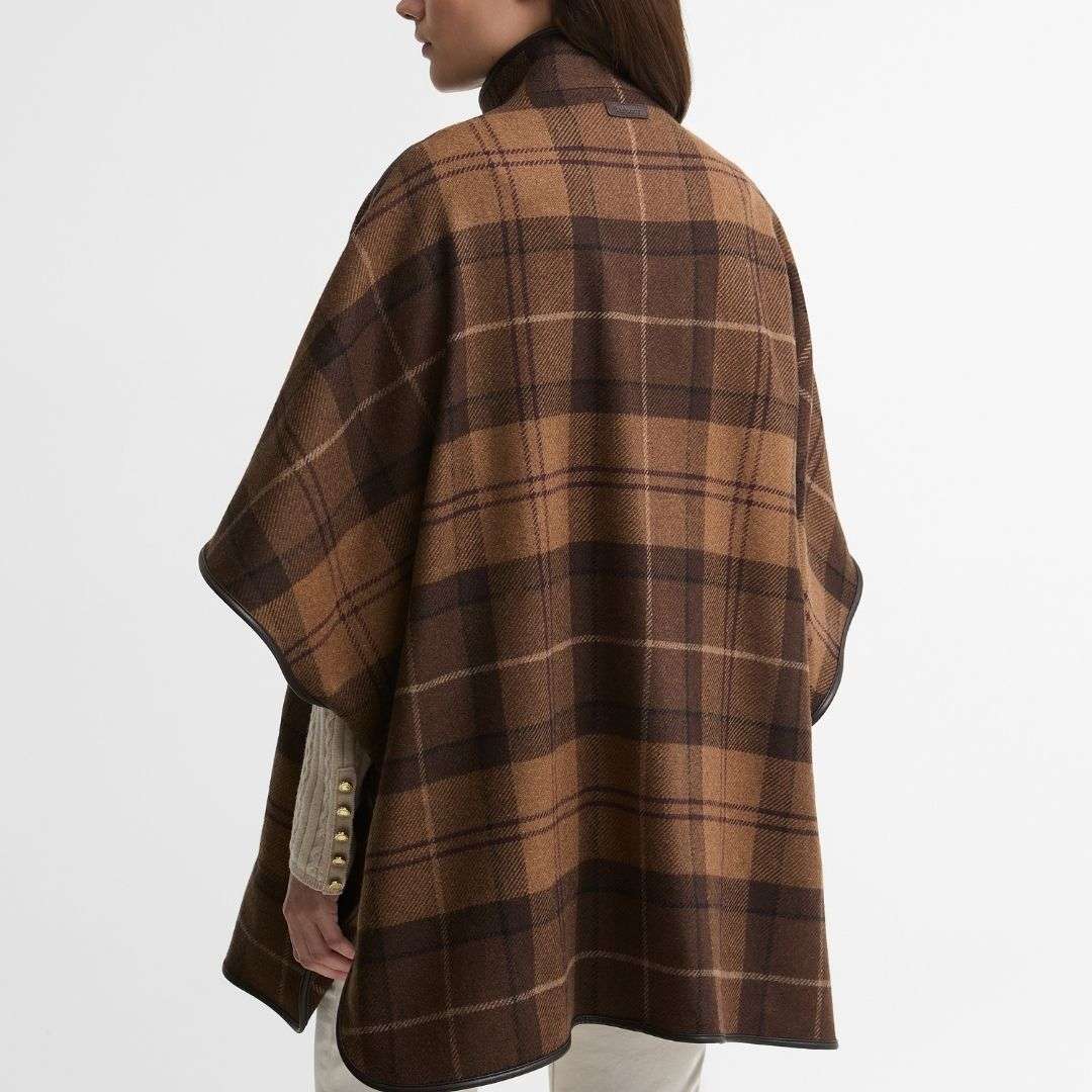 Barbour Women's Judith Wool Cape in Shadow Tartan