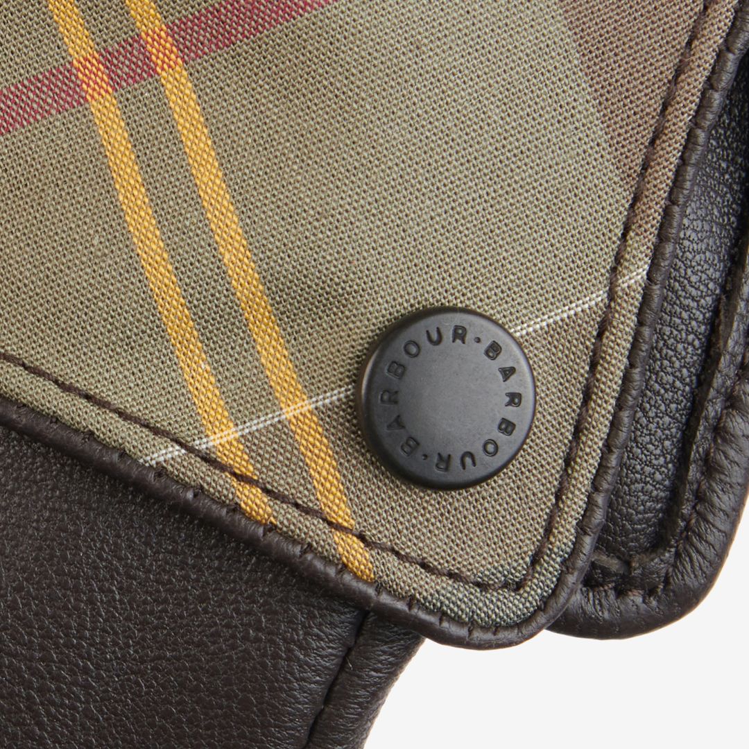 Barbour Women s Lady Jane Leather Gloves in Choc Classic Tartan