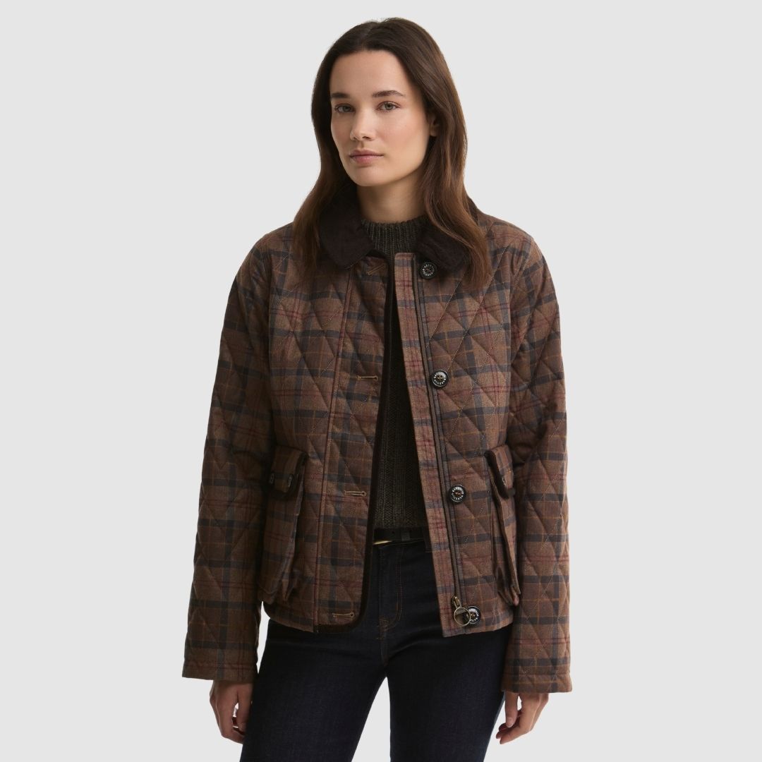 Barbour Women's Louden Quilted Jacket in Muted Tartan