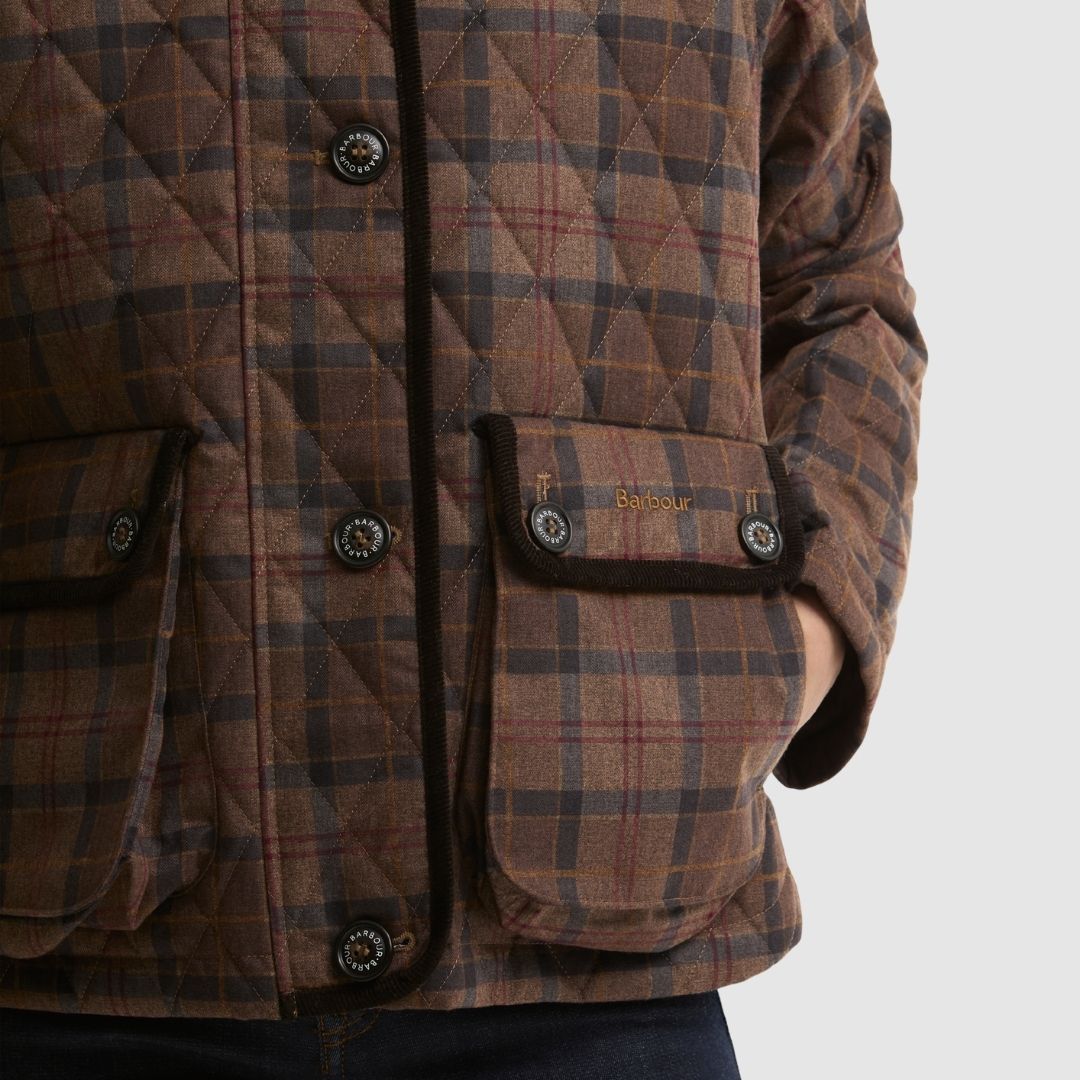 Barbour Women's Louden Quilted Jacket in Muted Tartan