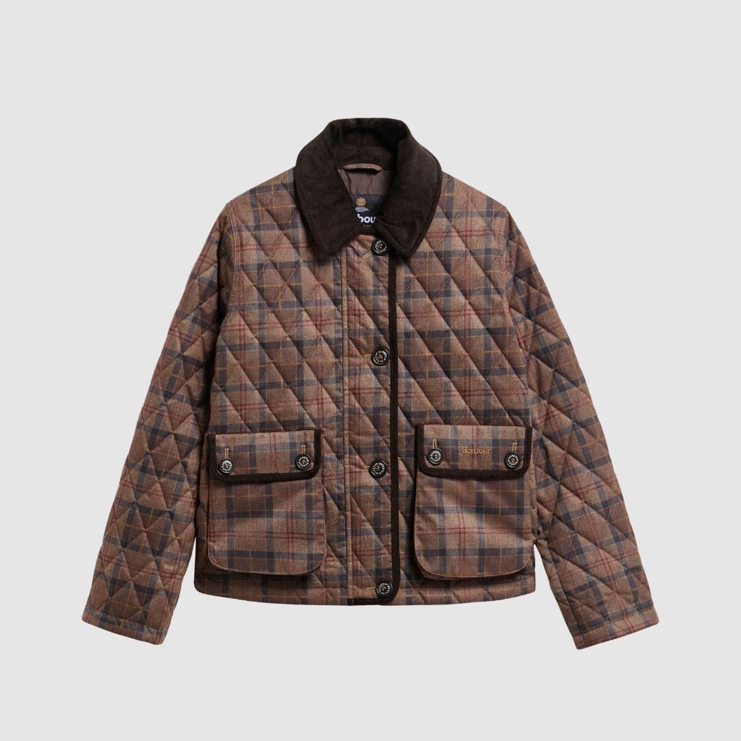Barbour Women's Louden Quilted Jacket in Muted Tartan