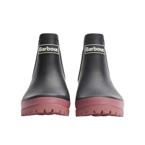 Barbour Women's Mallow Chelsea Wellington Boots in Navy and Cherry Blossom