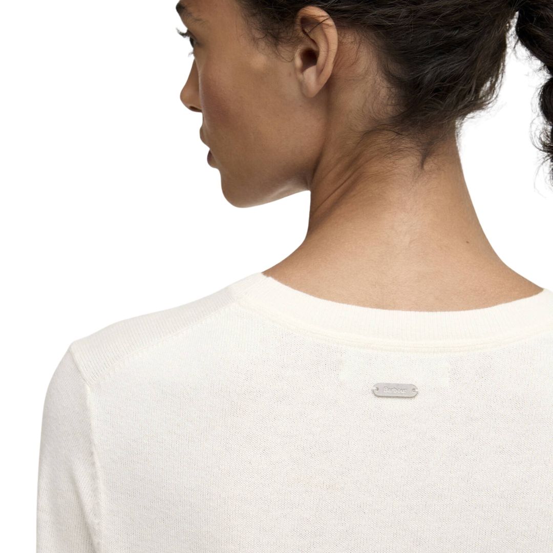 Barbour Women's Oakley Knit Crew Neck Jumper in Cloud