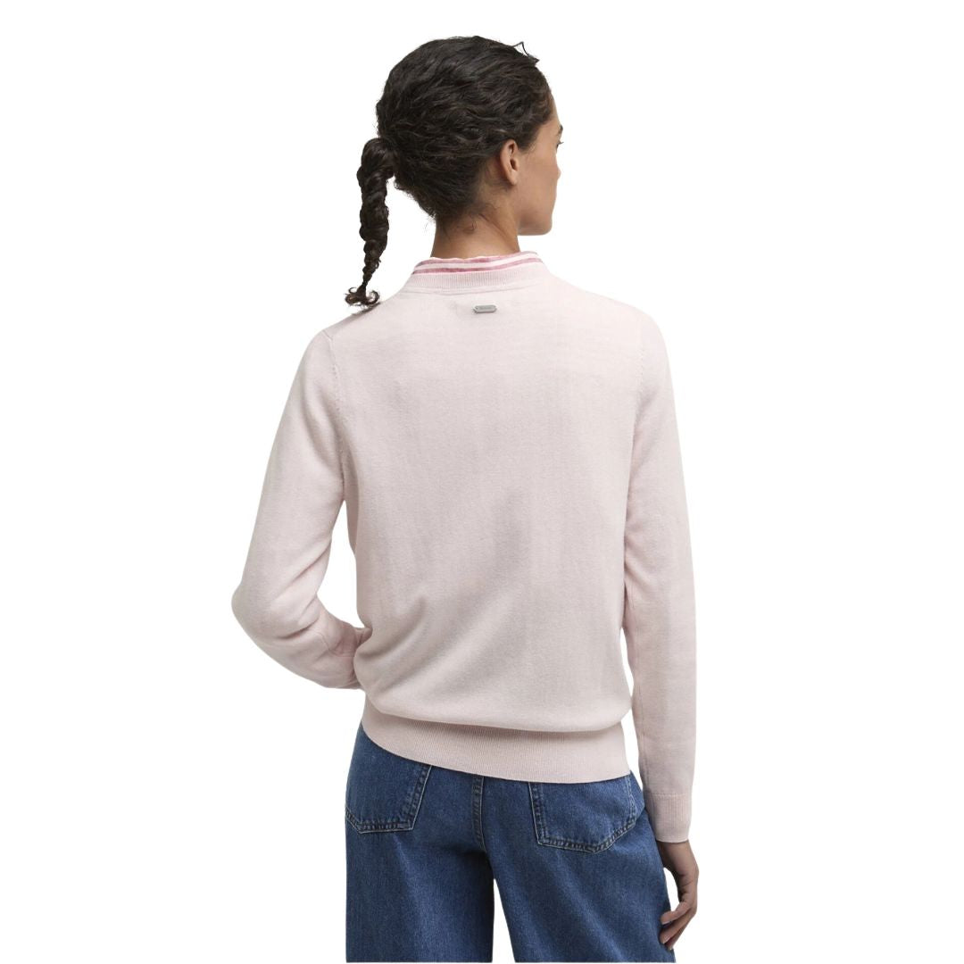 Barbour Women's Oakley Knit Crew Neck Jumper in Pink