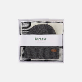 Barbour Women's Pendle Beanie & Blair Scarf Gift Set in Grey