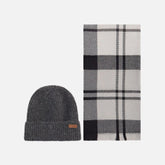 Barbour Women's Pendle Beanie & Blair Scarf Gift Set in Grey