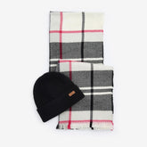 Barbour Women's Pendle Beanie & Blair Scarf Gift Set in Hot Pink Monochrome