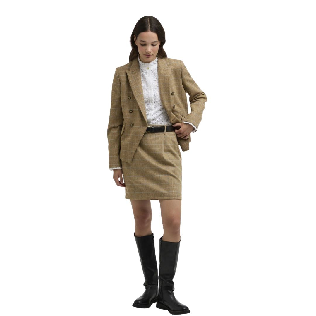 Barbour Women's Petunia Mini Skirt in Soft Blue Tweed