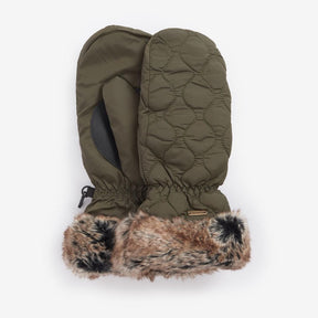 Barbour Women's Primrose Waterproof Mittens in Olive