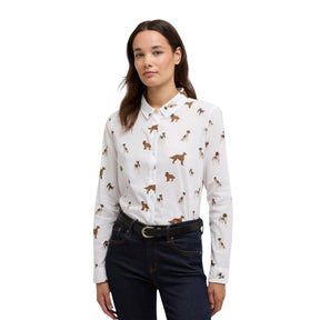 Barbour Women's Safari Relaxed Long-Sleeved Shirt in Multi Dog Print