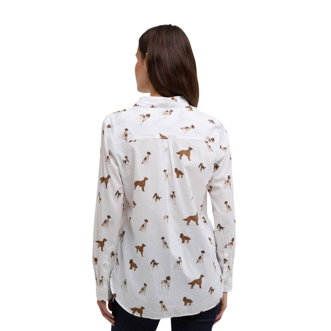 Barbour Women's Safari Relaxed Long-Sleeved Shirt in Multi Dog Print