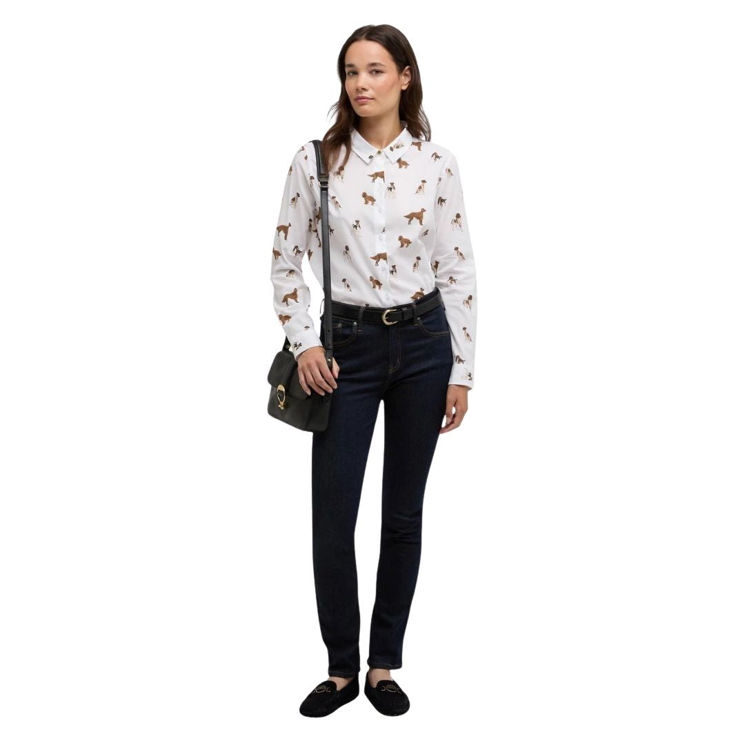 Barbour Women's Safari Relaxed Long-Sleeved Shirt in Multi Dog Print