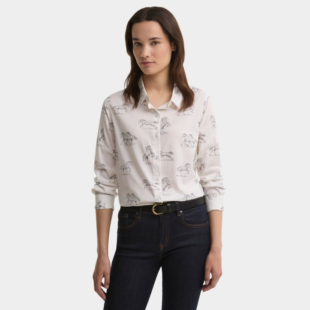 Barbour Women's Safari Shirt in Multi Horse