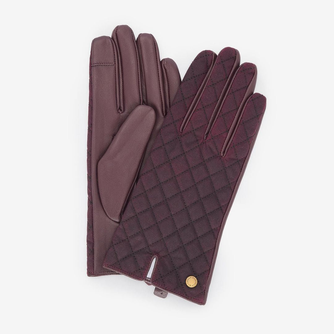 Barbour Women's Scarlet Gloves in Cabernet