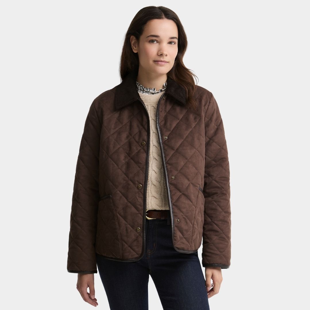 Barbour Women's Sonya Quilted Jacket in Dark Brown