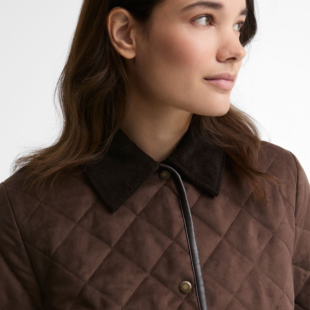 Barbour Women's Sonya Quilted Jacket in Dark Brown