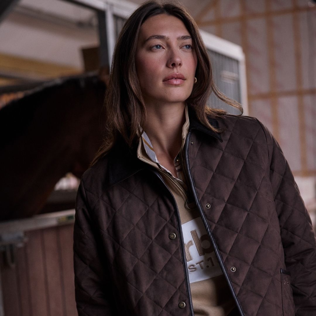 Barbour Women's Sonya Quilted Jacket in Dark Brown