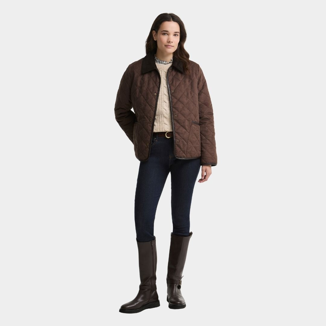 Barbour Women's Sonya Quilted Jacket in Dark Brown