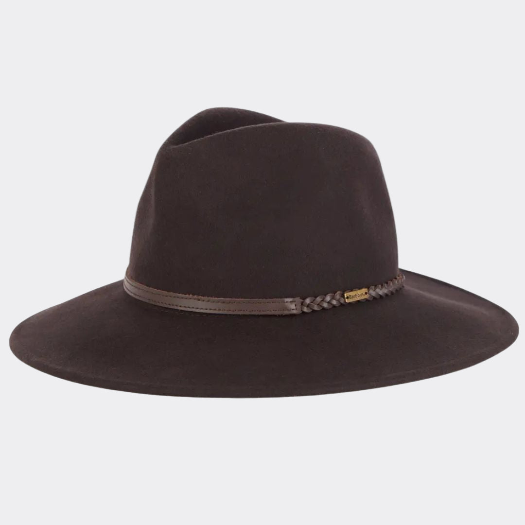 Barbour Women's Tack Fedora in Chocolate-Praline