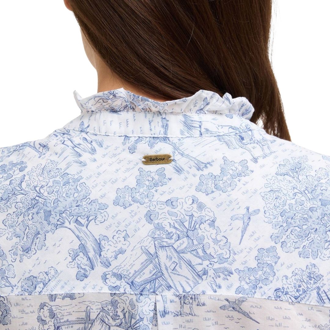 Barbour Women's Wisteria Long-Sleeved Shirt in Ink Blue Print