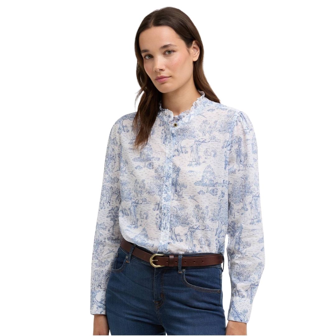 Barbour Women's Wisteria Long-Sleeved Shirt in Ink Blue Print
