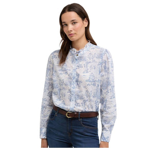 Barbour Women's Wisteria Long-Sleeved Shirt in Ink Blue Print